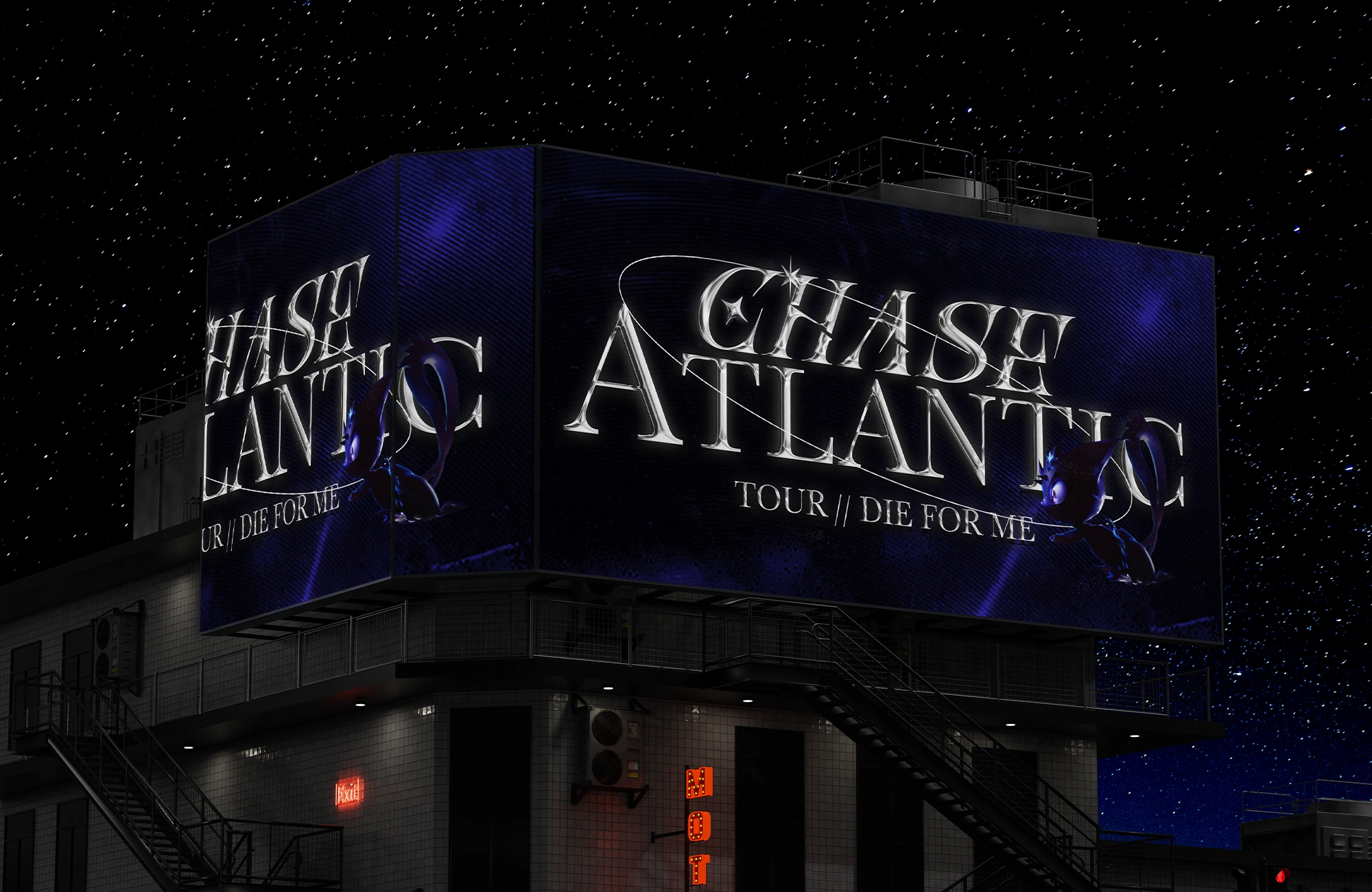 Digitalt banner og billboard for Chase Atlantic-tour
