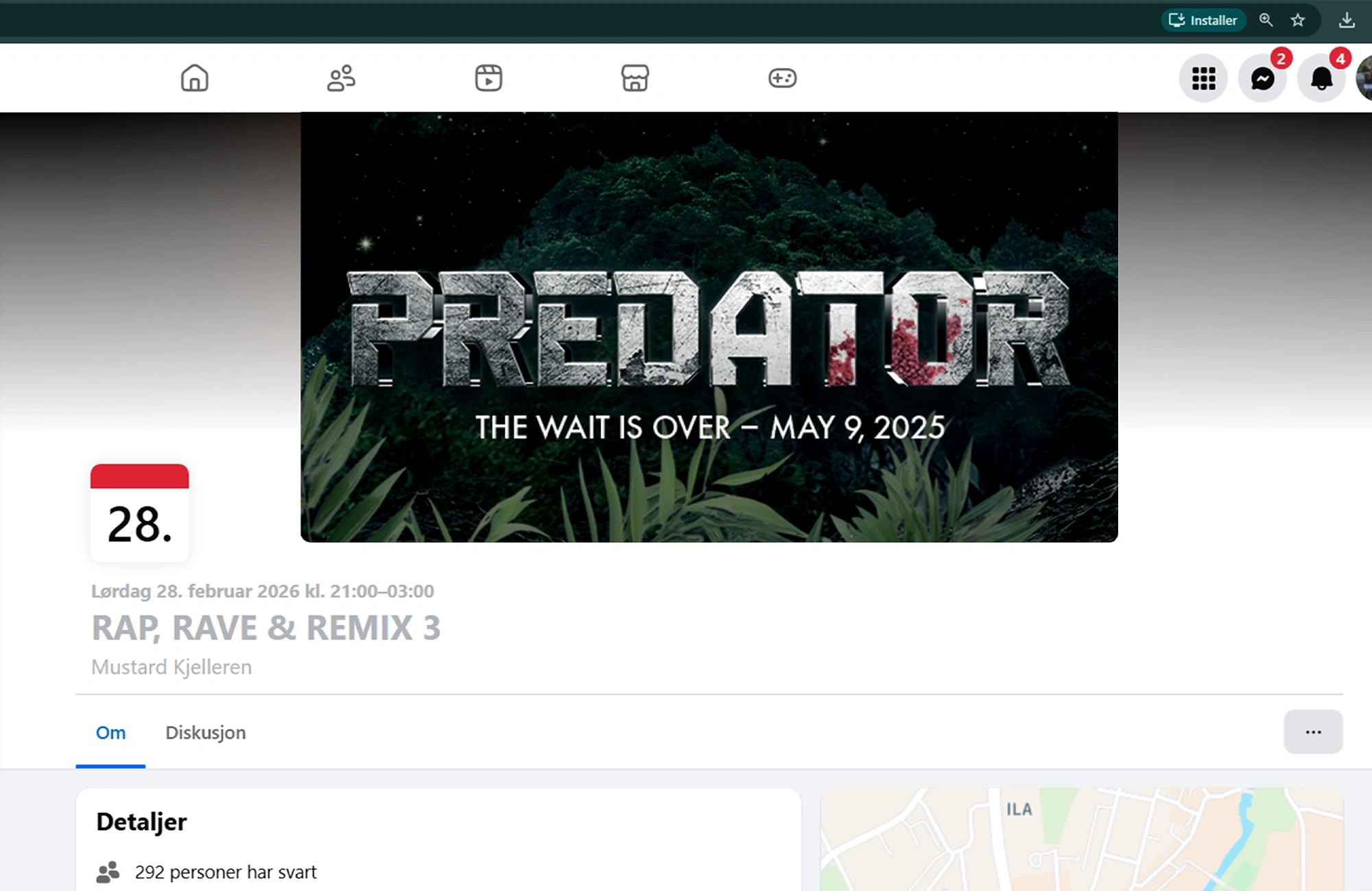 Digitalt banner med Predator-identiteten