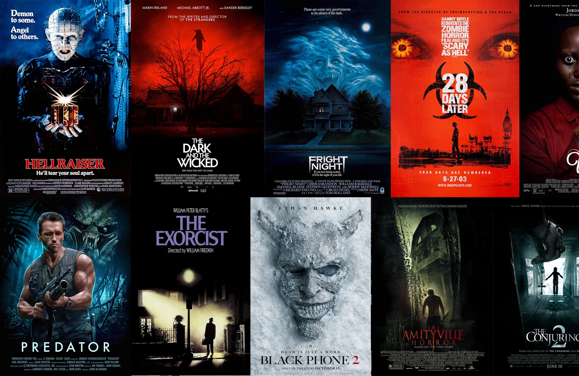 Moodboard med filmplakater og visuelle referanser