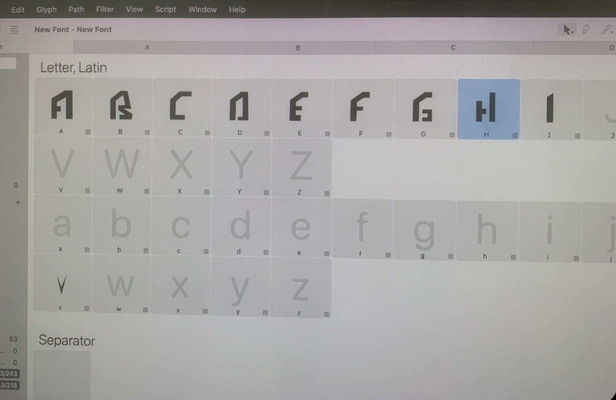 Utforsking av Glyphs