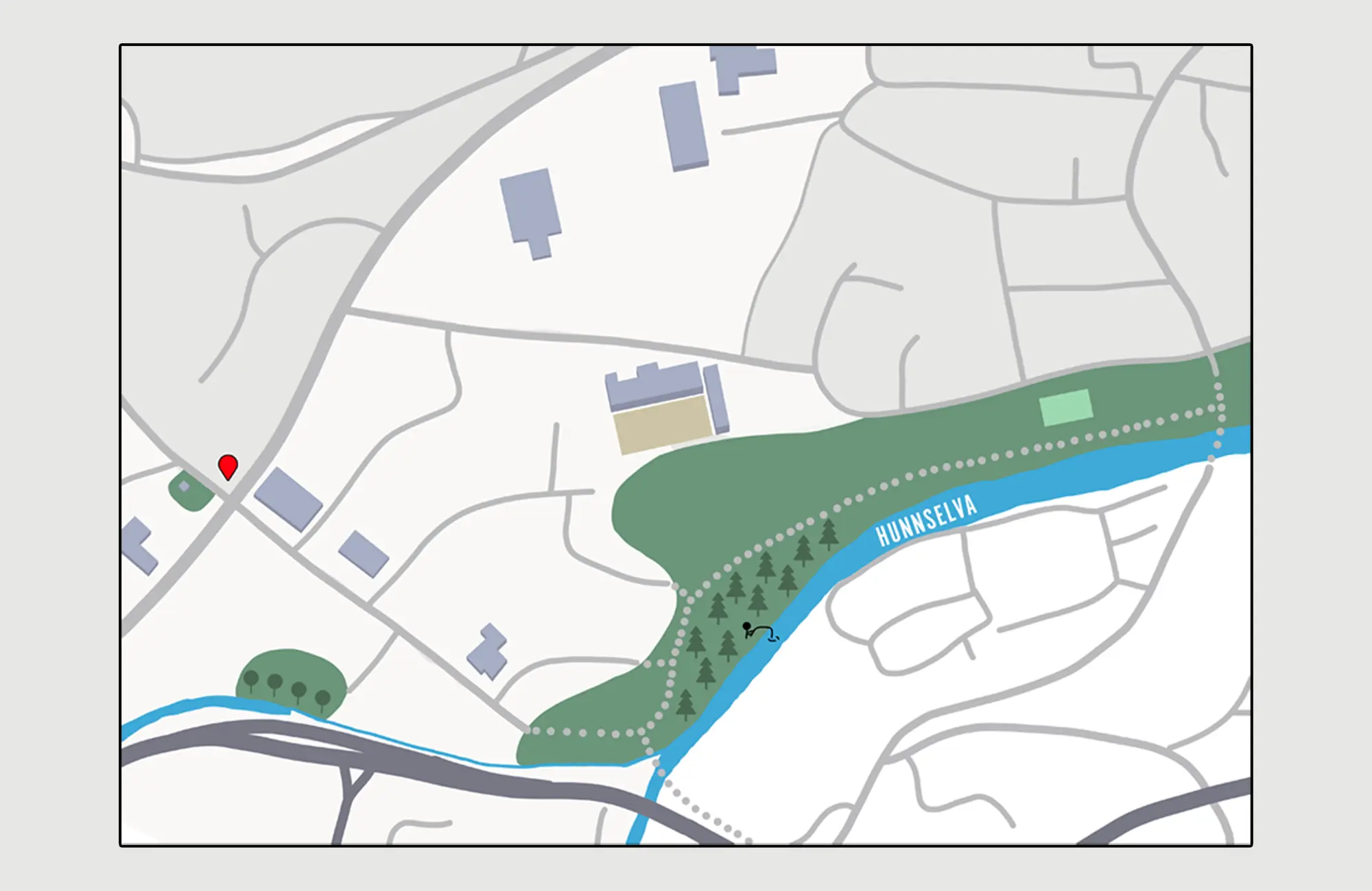 Tidlig kartskisse for veifinningsprosjektet