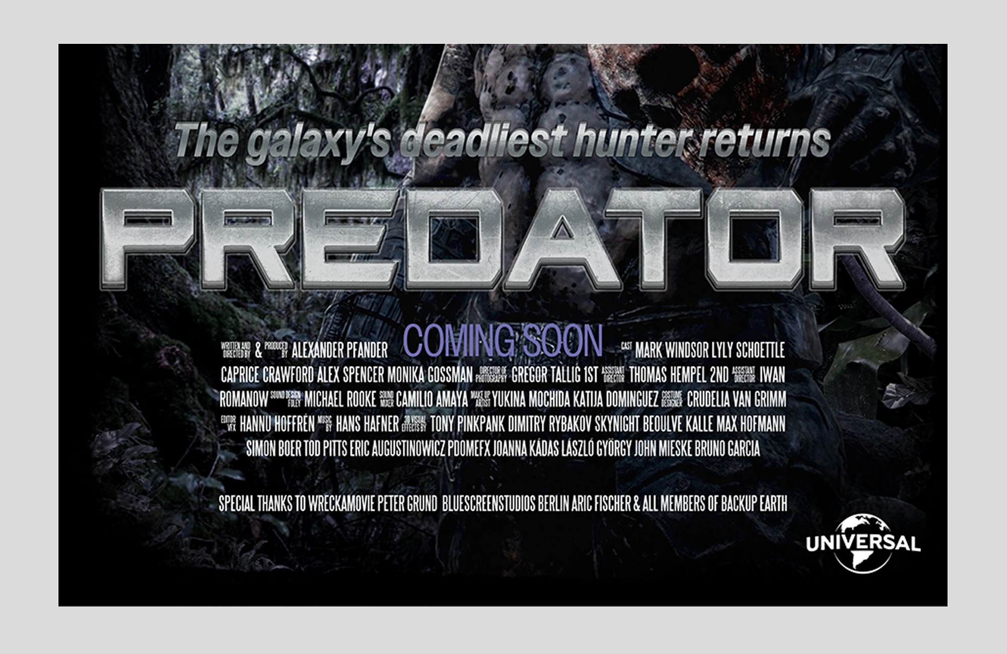 Første versjon av Predator-plakaten