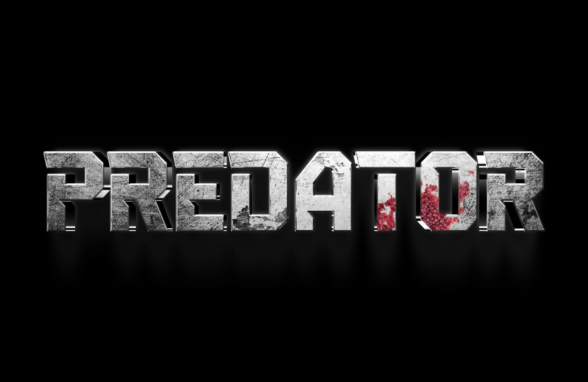 Videreutviklet Predator-logo med metallisk effekt