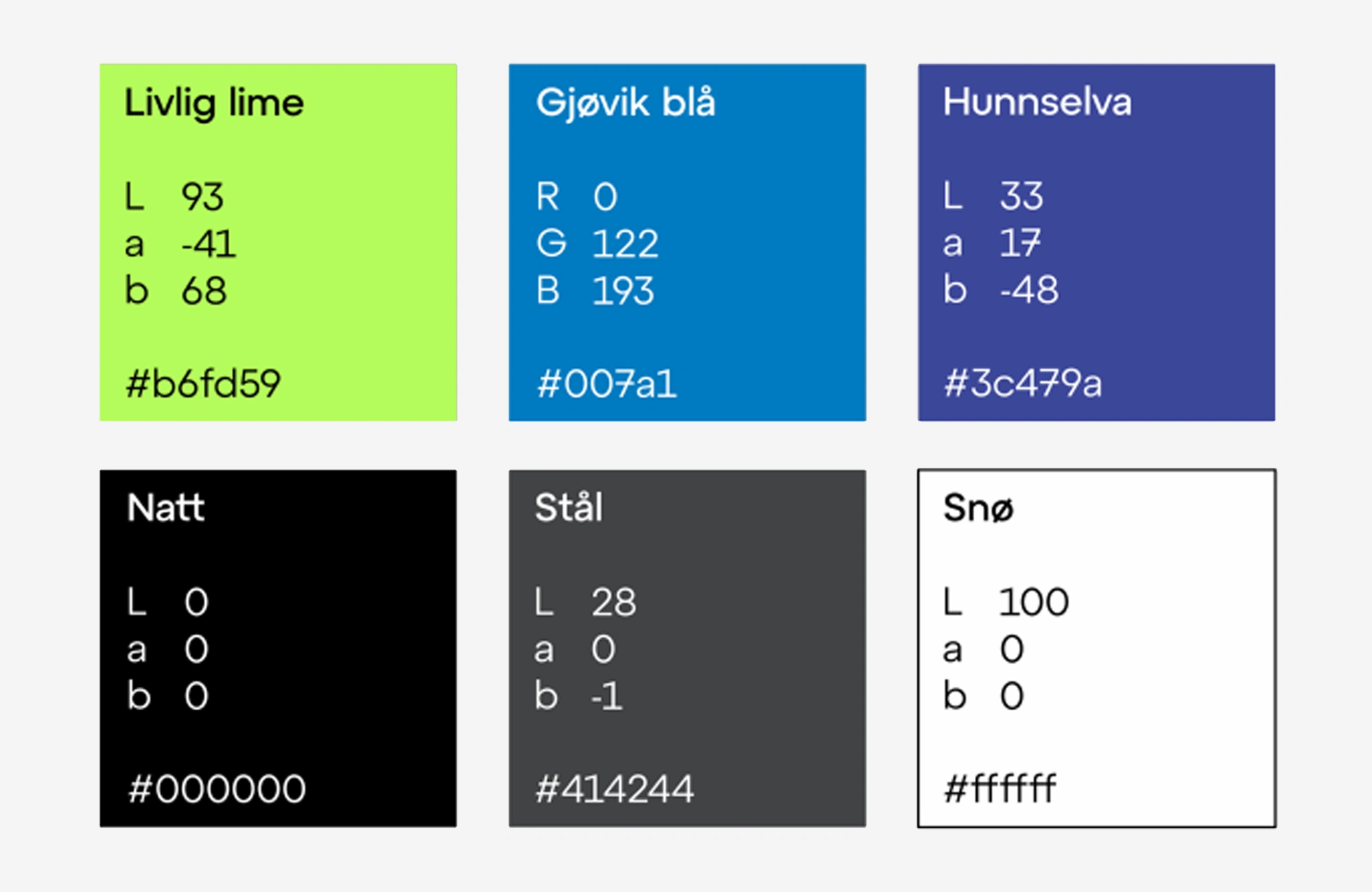 Fargepalett for Opplev Hunndalen