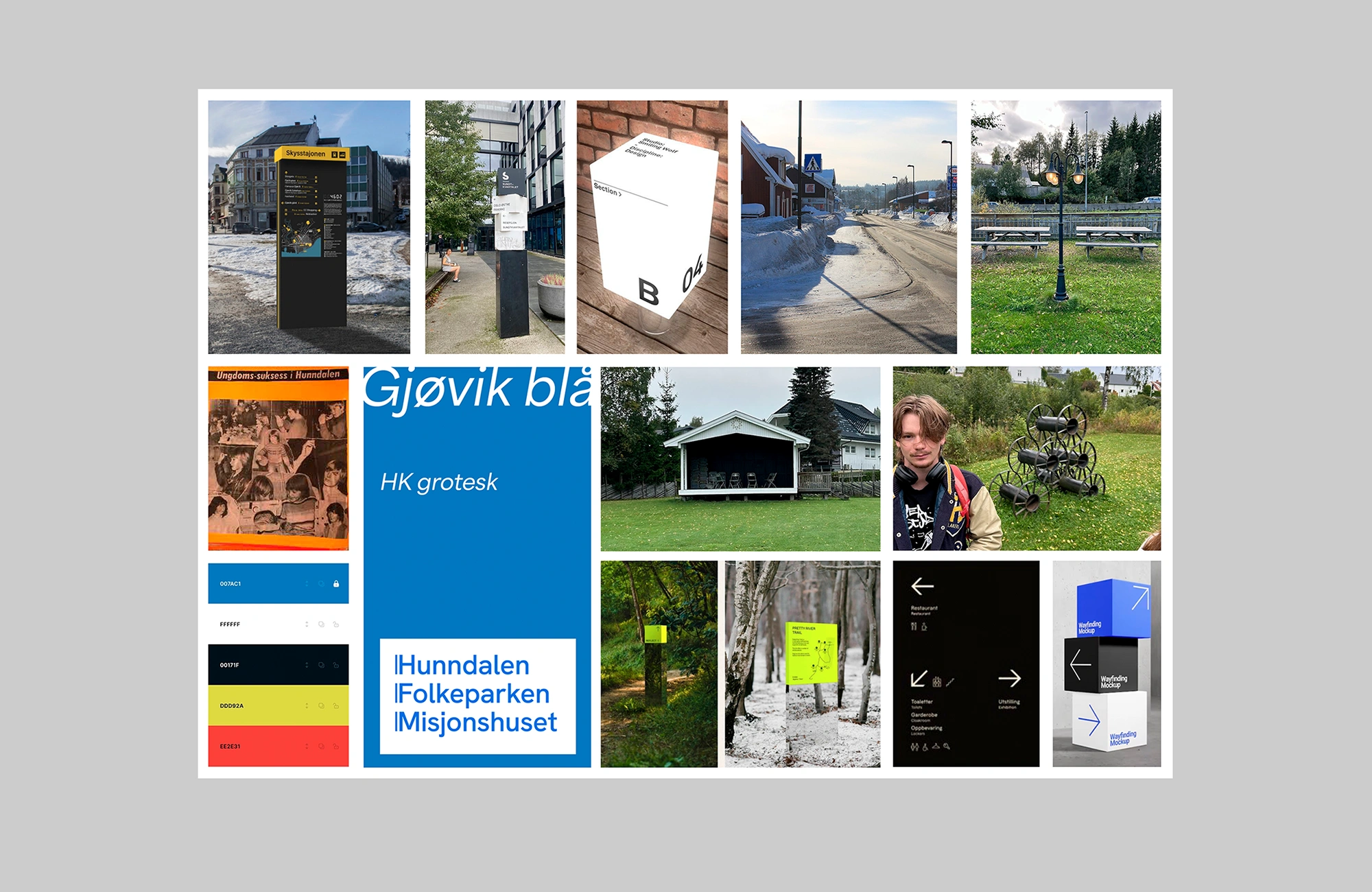 Moodboard for veifinningssystemet